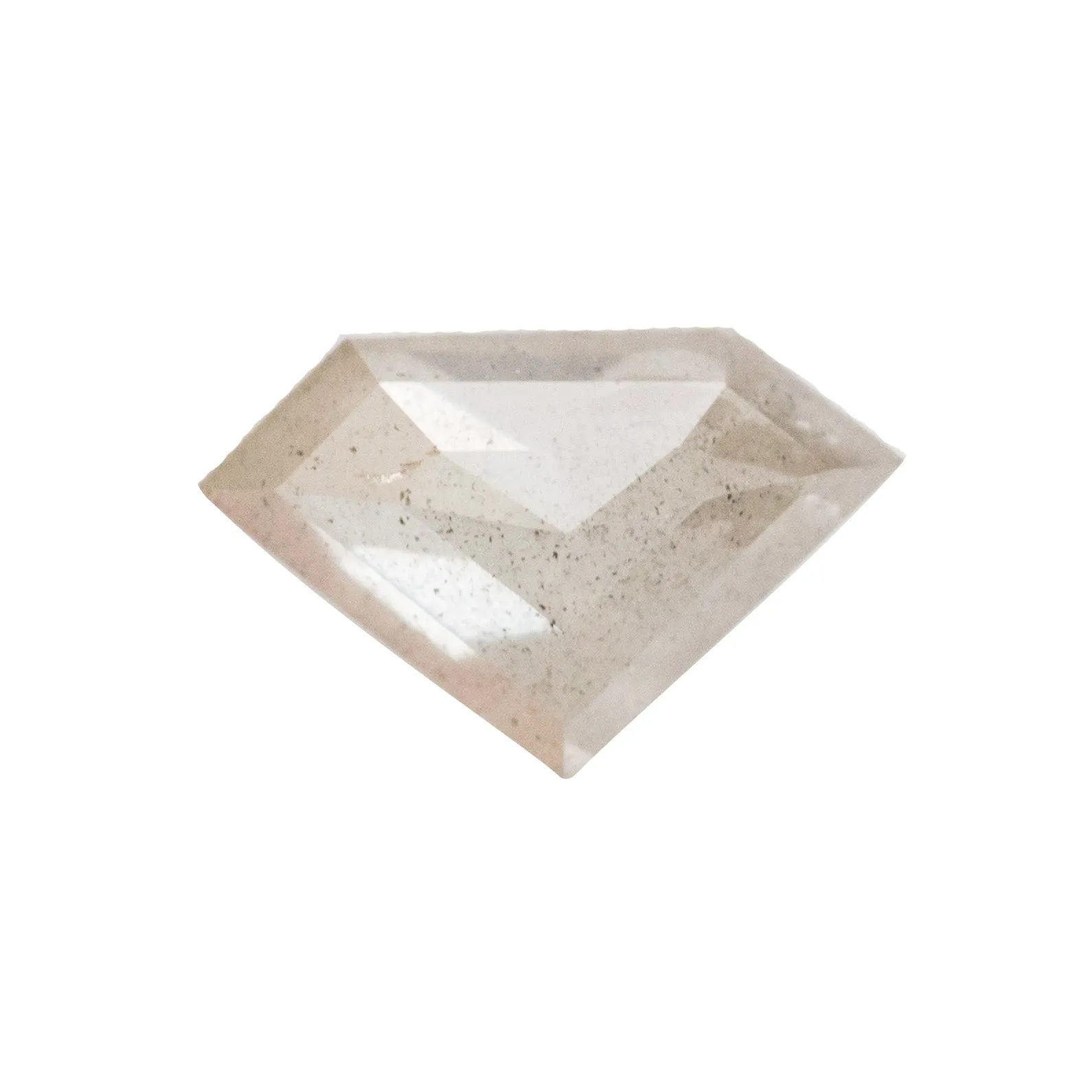 0.81CT ROSECUT SHIELD SHAPE, OPALESCENT PALE GREY TAUPE, 8.75MMX 5.62MM