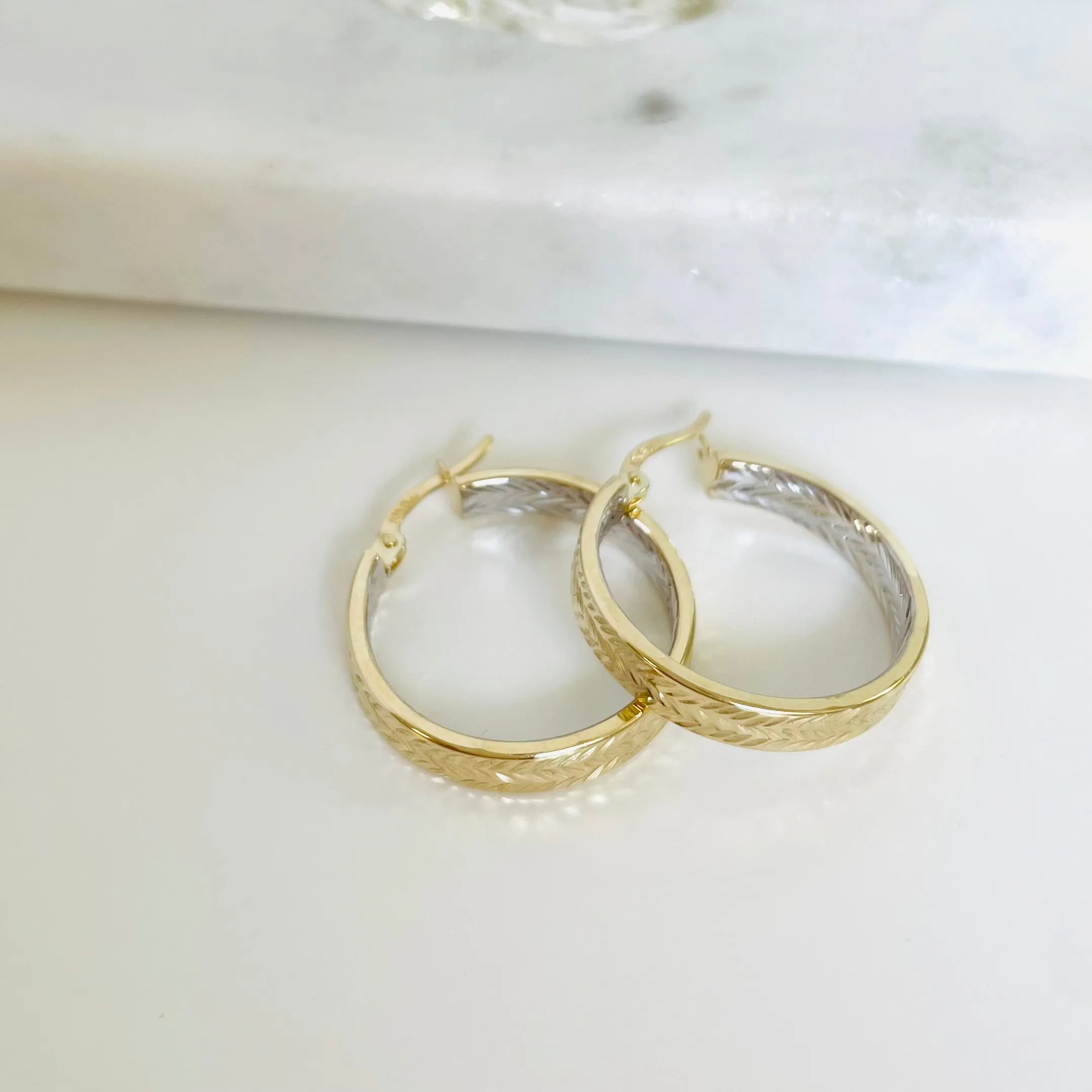 10k Diamond-Cut Hoops