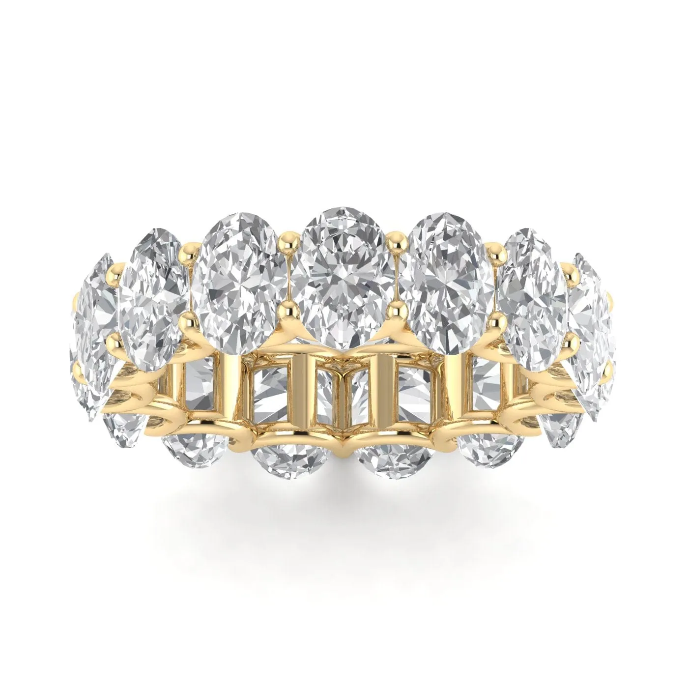 14K Gold Oval Diamond Eternity Band, Lab Grown