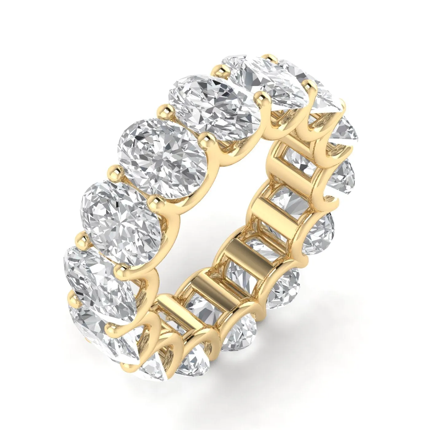 14K Gold Oval Diamond Eternity Band, Lab Grown