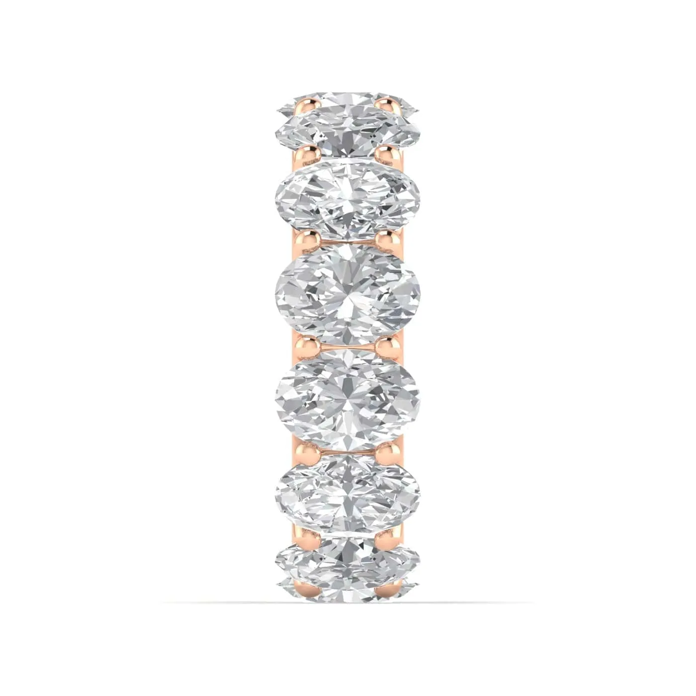 14K Gold Oval Diamond Eternity Band, Lab Grown