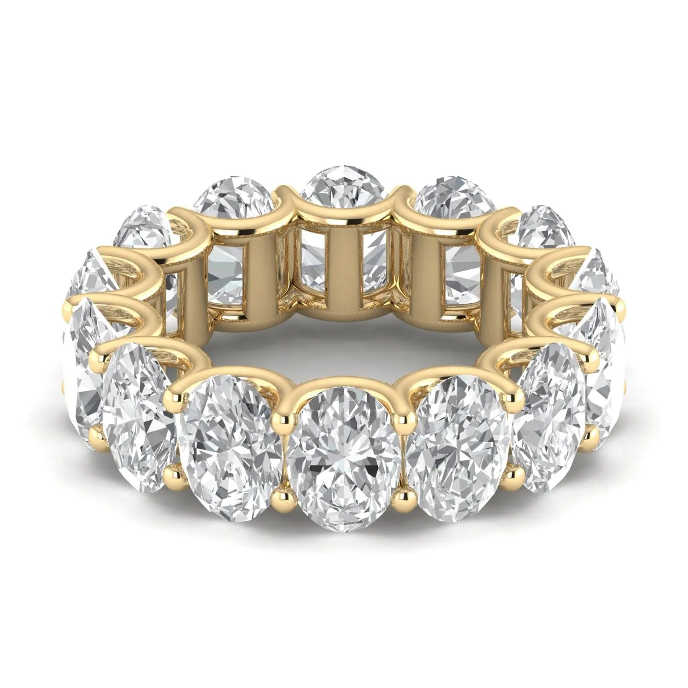 14K Gold Oval Diamond Eternity Band, Lab Grown