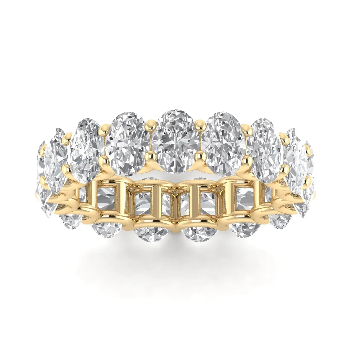 14K Gold Oval Diamond Eternity Band, Lab Grown