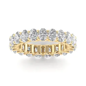 14K Gold Oval Diamond Eternity Band, Lab Grown