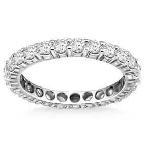 14k White Gold Ageless Round Cut Diamond Eternity Ring