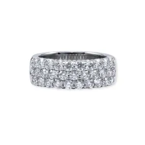 14K WHITE GOLD BEAD-SET DIAMOND WEDDING BAND 1.75CTW