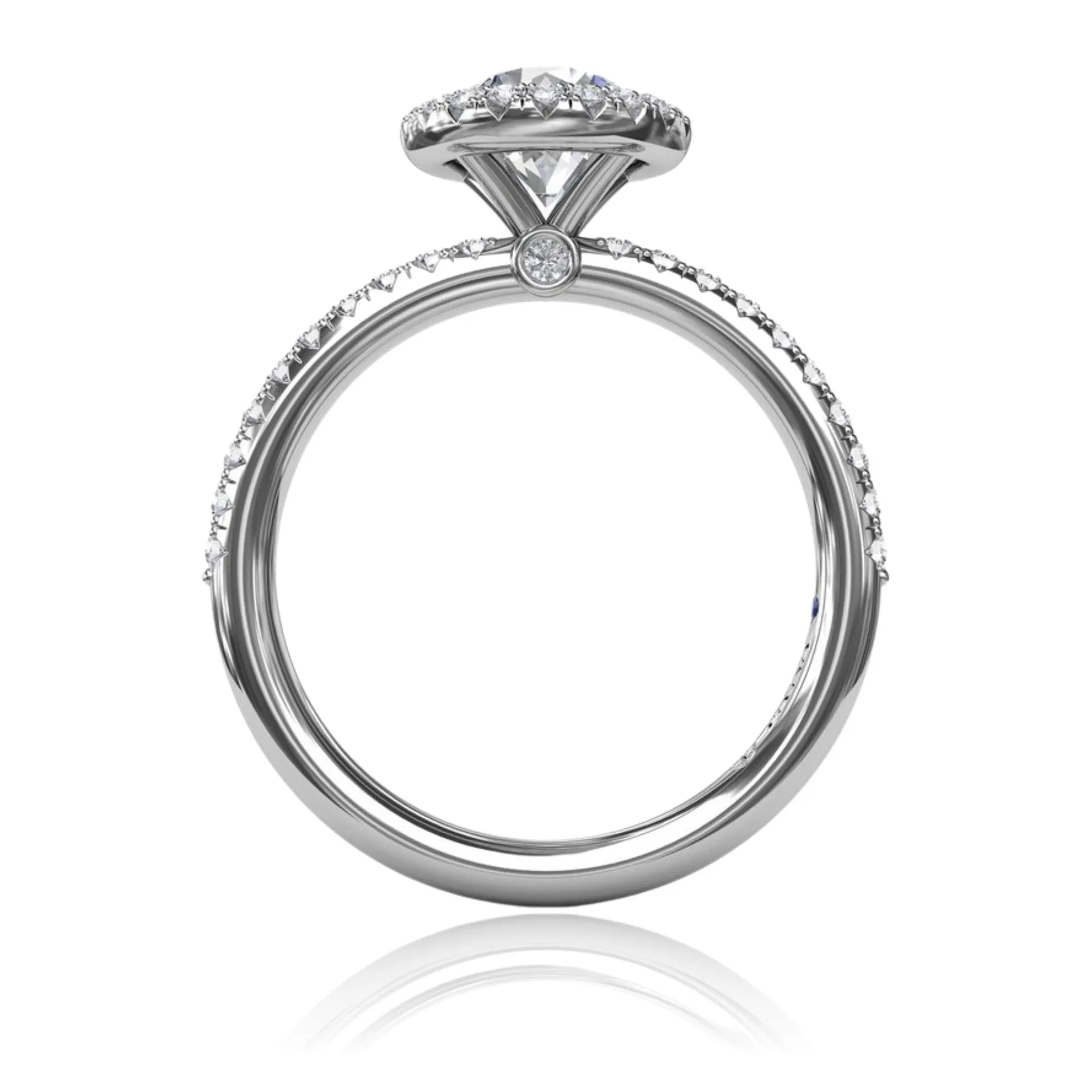 14K WHITE GOLD DIAMOND HALO ENGAGEMENT RING - SETTING ONLY