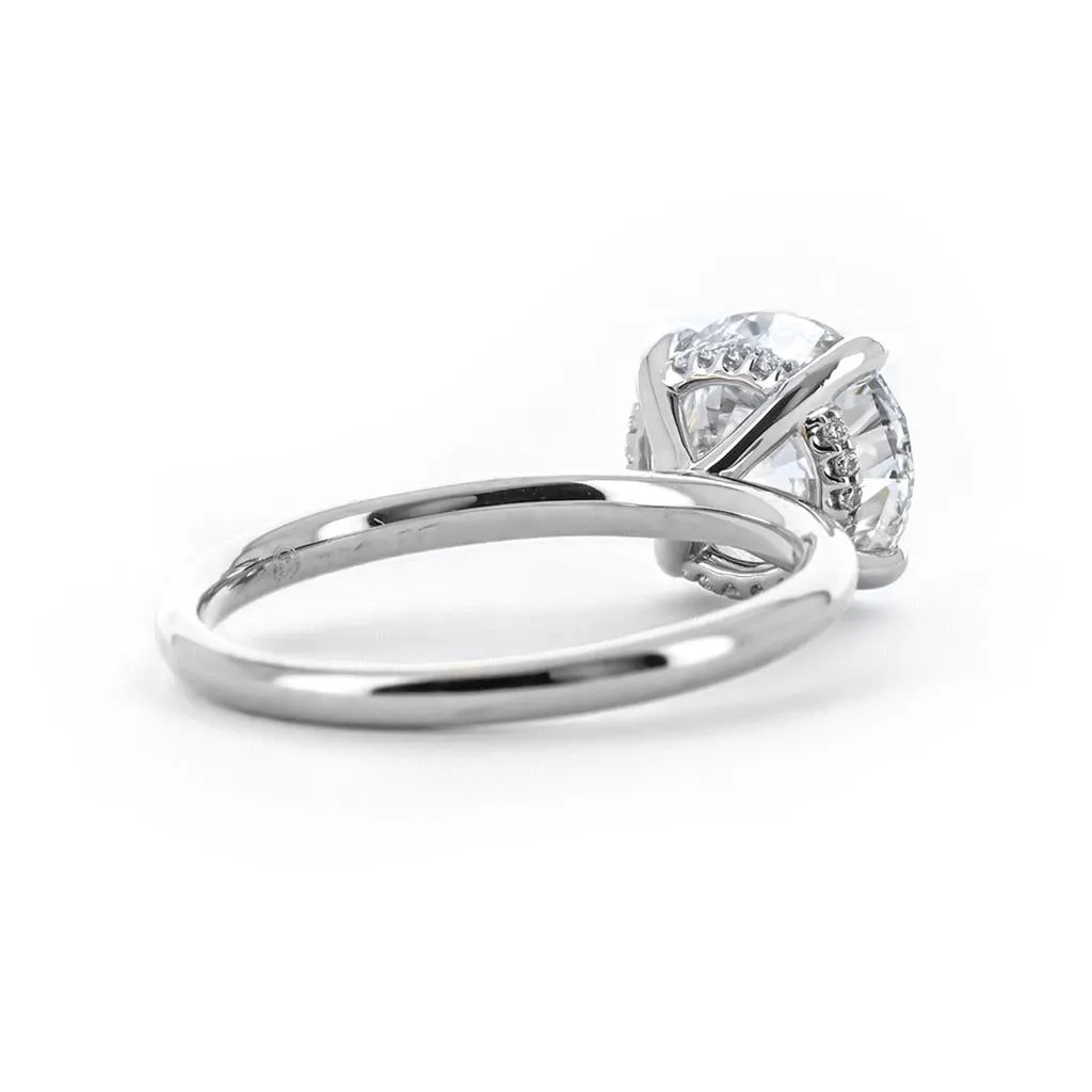 1.79ctw Round Moissanite Engagement Ring, Hidden Halo - 950 Platinum