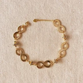 18k Gold Filled Infinity Bracelet With Crystal Beads