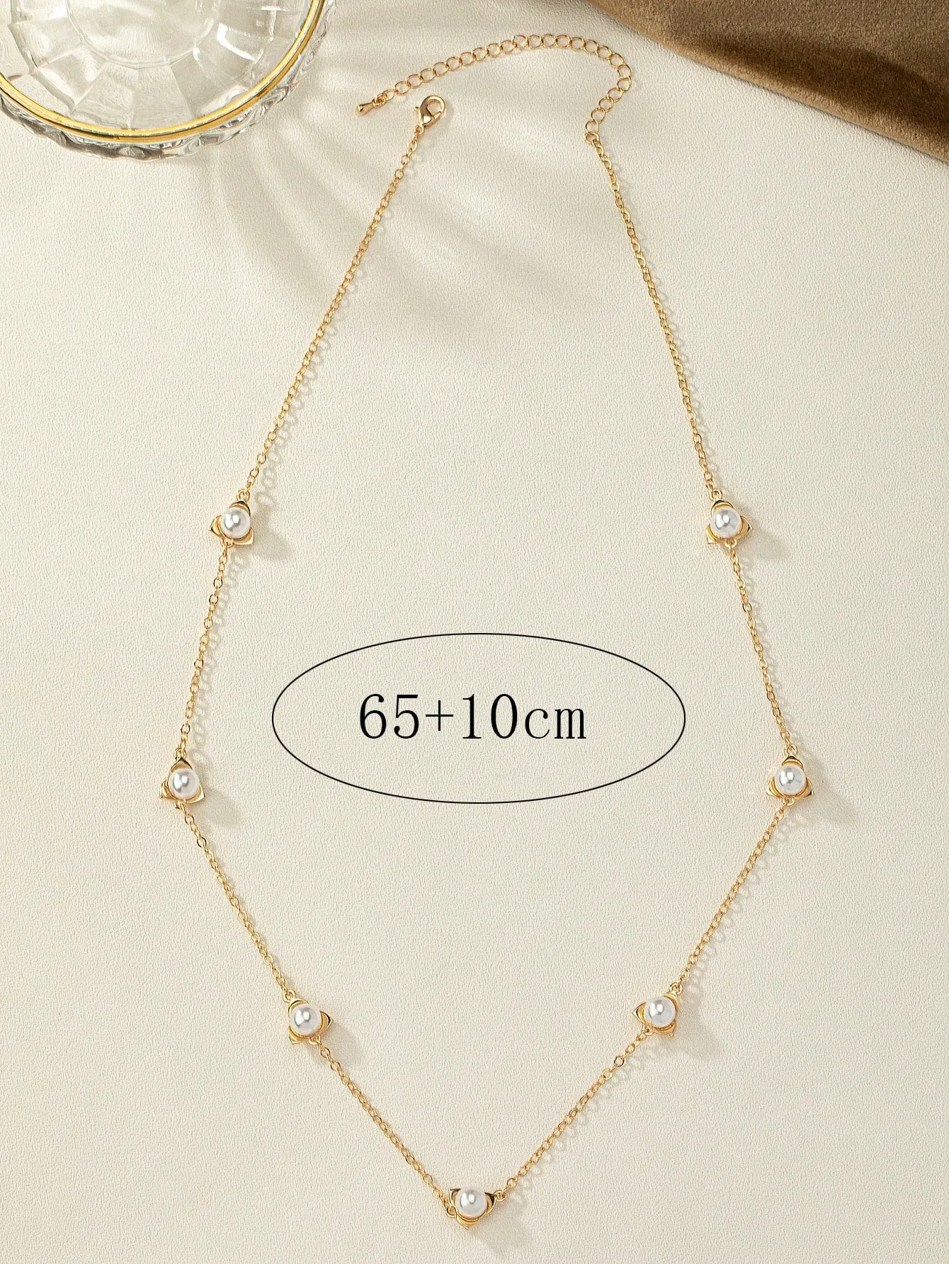 1pc Fashionable Faux Pearl Decor Chain Necklace For Women For Daily Decoration