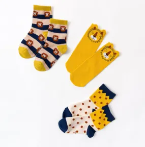 3 Pack Kids' Socks | Cotton | Lion