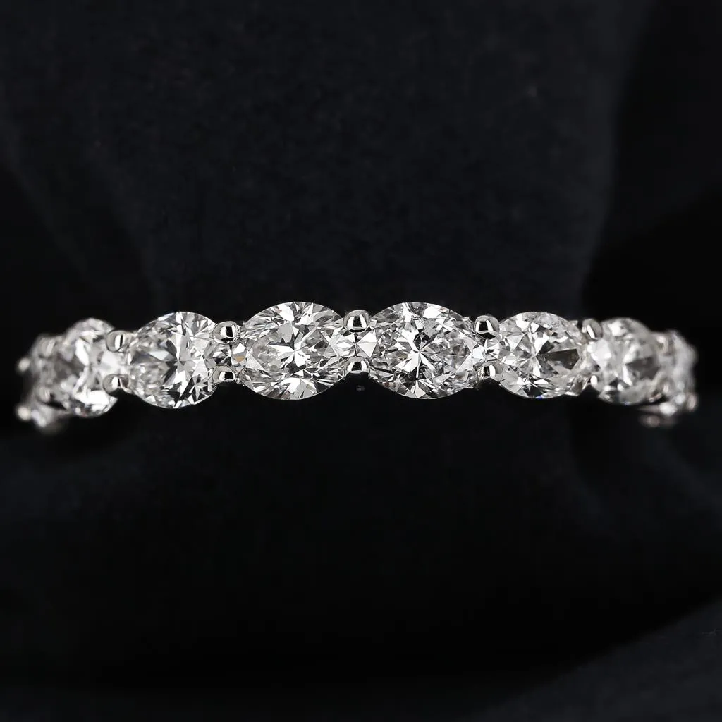 3.36ctw Oval Diamond Eternity Band - Platinum