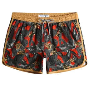 4.5 Inch Inseam Vintage Stretch Leopard Infested Swim Trunks