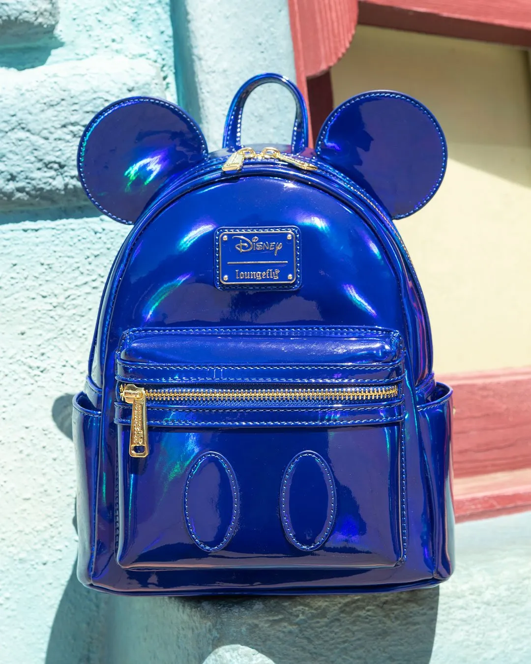 707 Street Exclusive - Loungefly Disney Mickey Mouse Holographic Series Mini Backpack - Sapphire