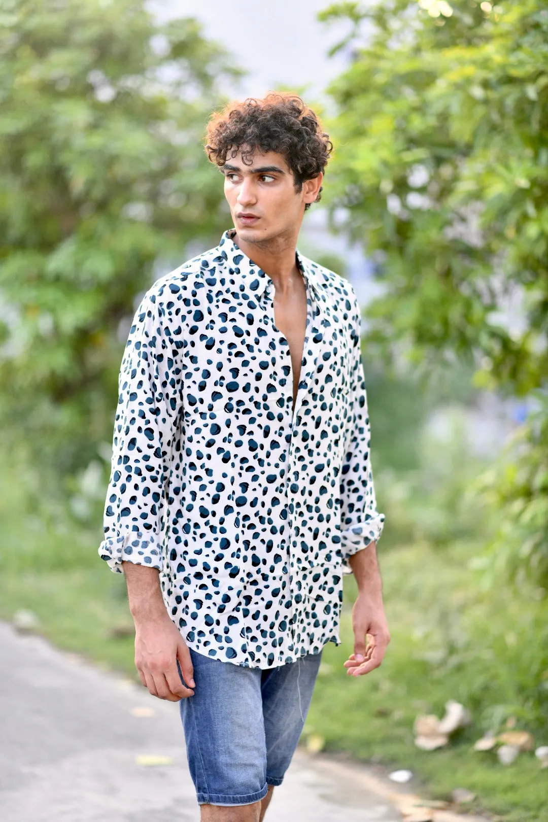 Abstract Print Shirt - White