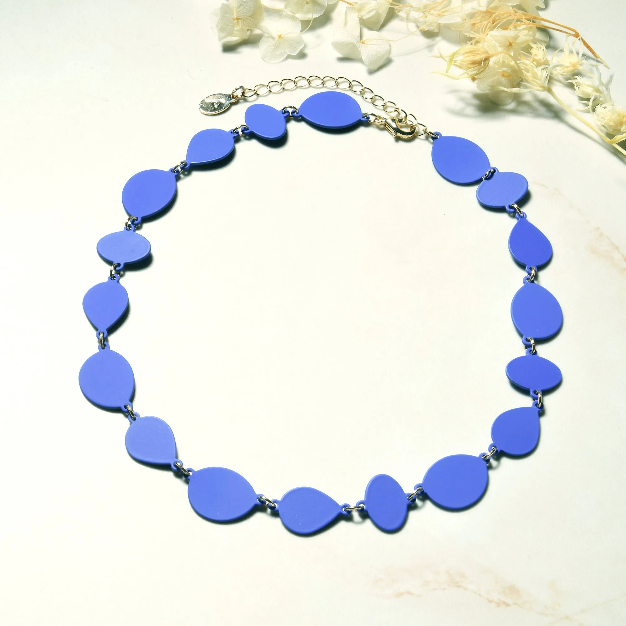 Accessorize London Women's Blue Organic Shapes Necklace