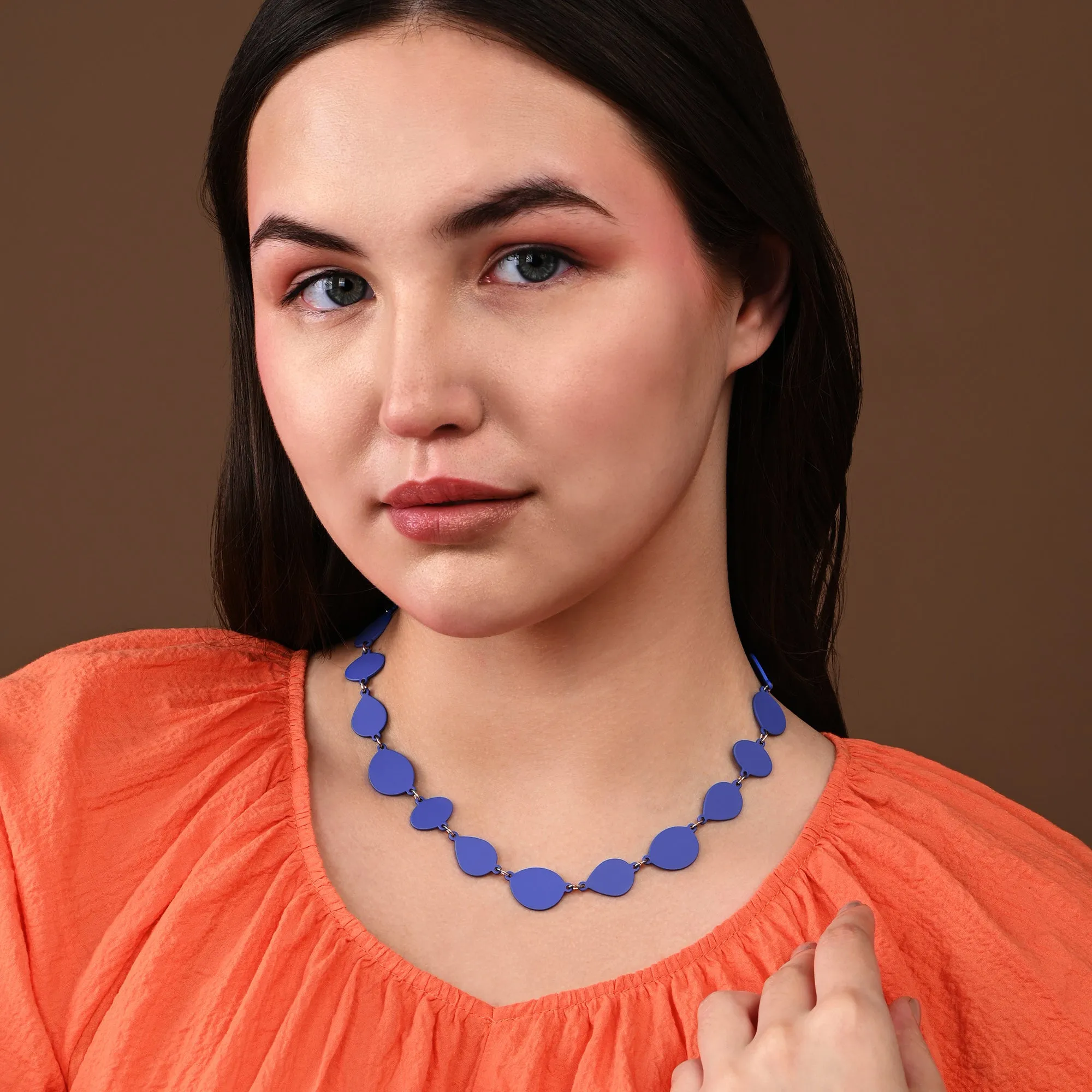 Accessorize London Women's Blue Organic Shapes Necklace