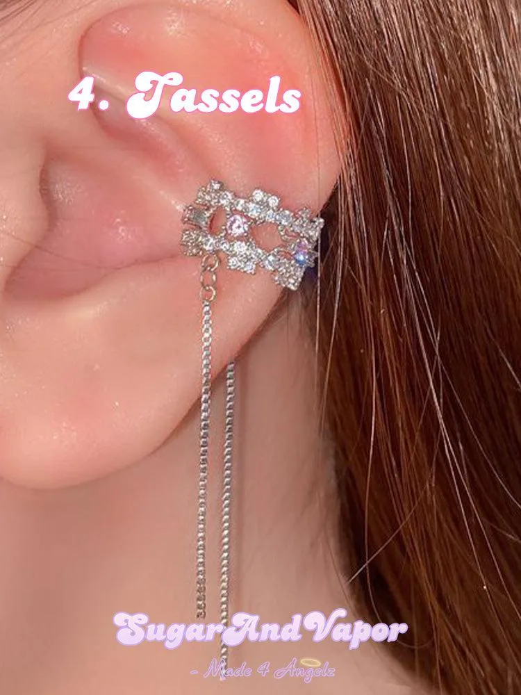 Adella Dreamy Pink Stones Ear Cuffs