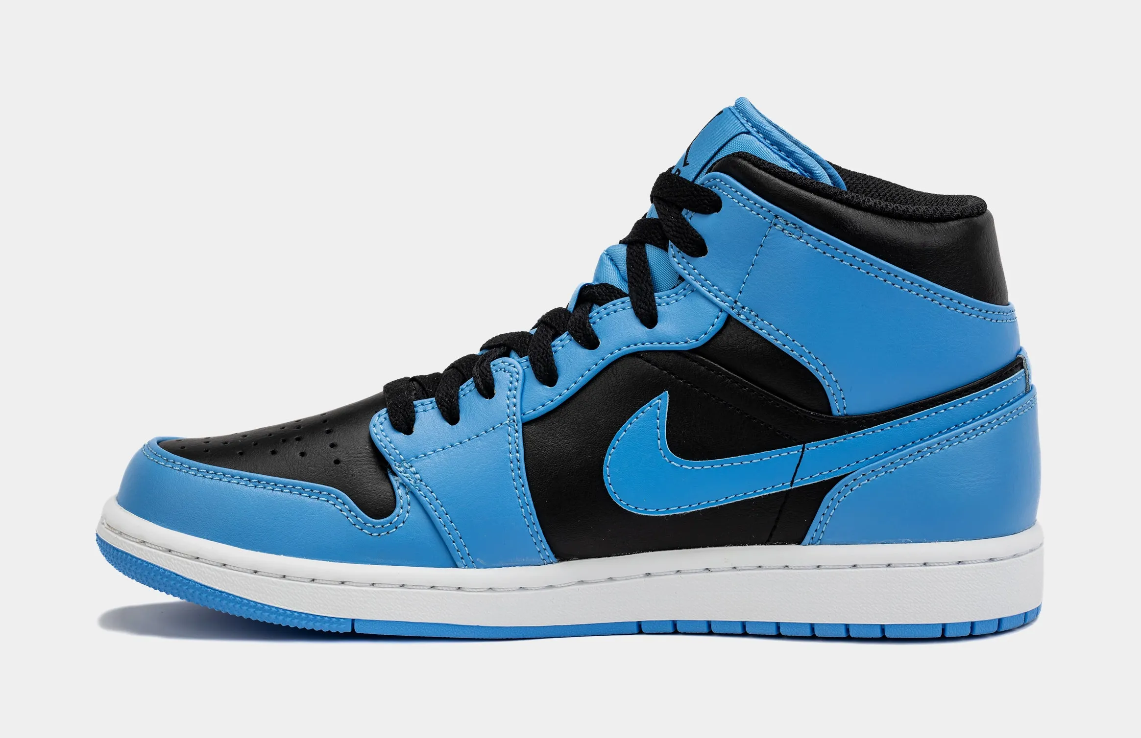 Air Jordan 1 Retro Mid University Blue Mens Lifestyle Shoes (Blue/Black)