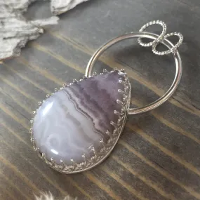 Amethyst Lace Agate Pendant