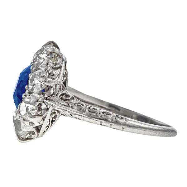 Antique Sapphire & Diamond Ring, 1.87ct.