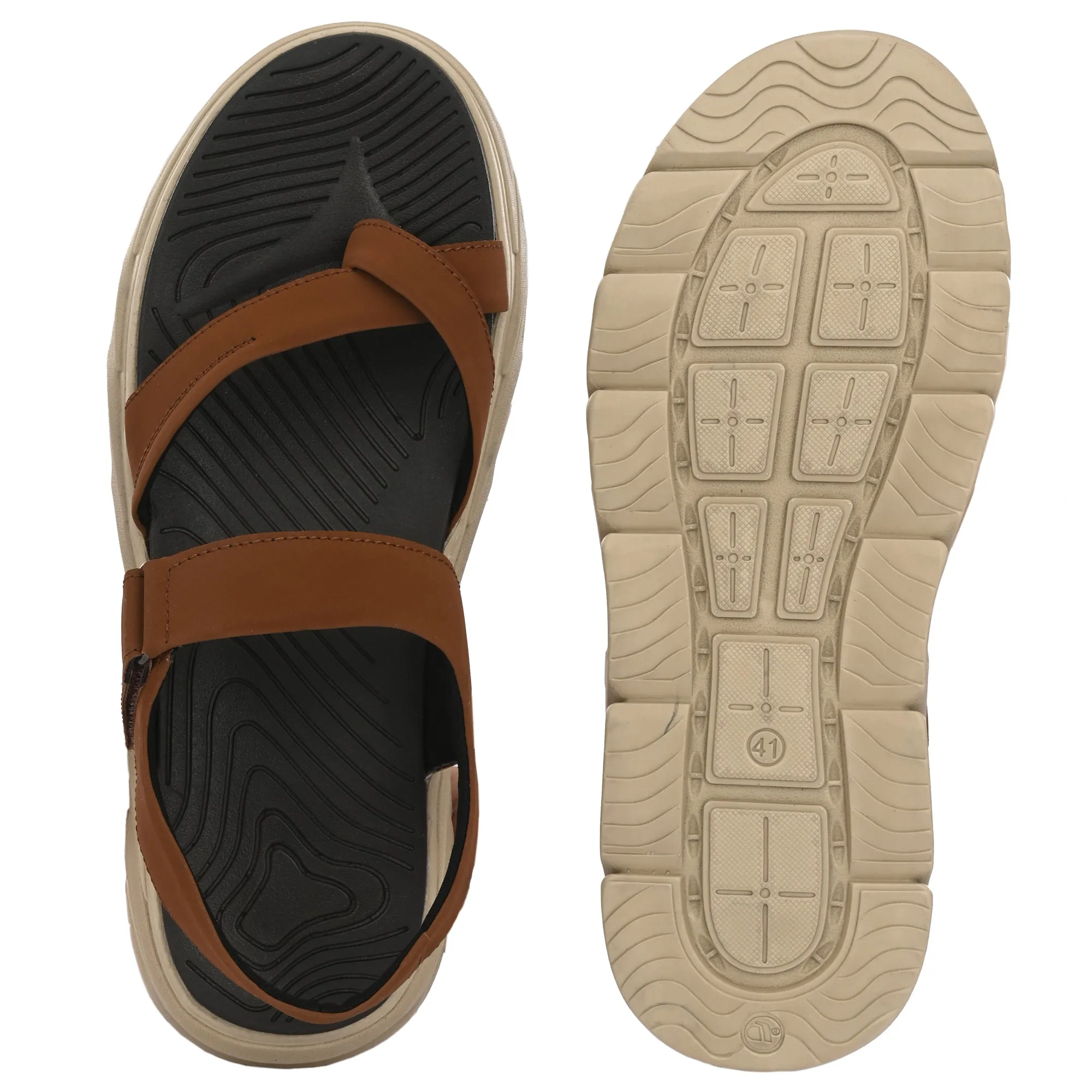 Attitudist Unisex Handcrafted Tan Sports Sandal