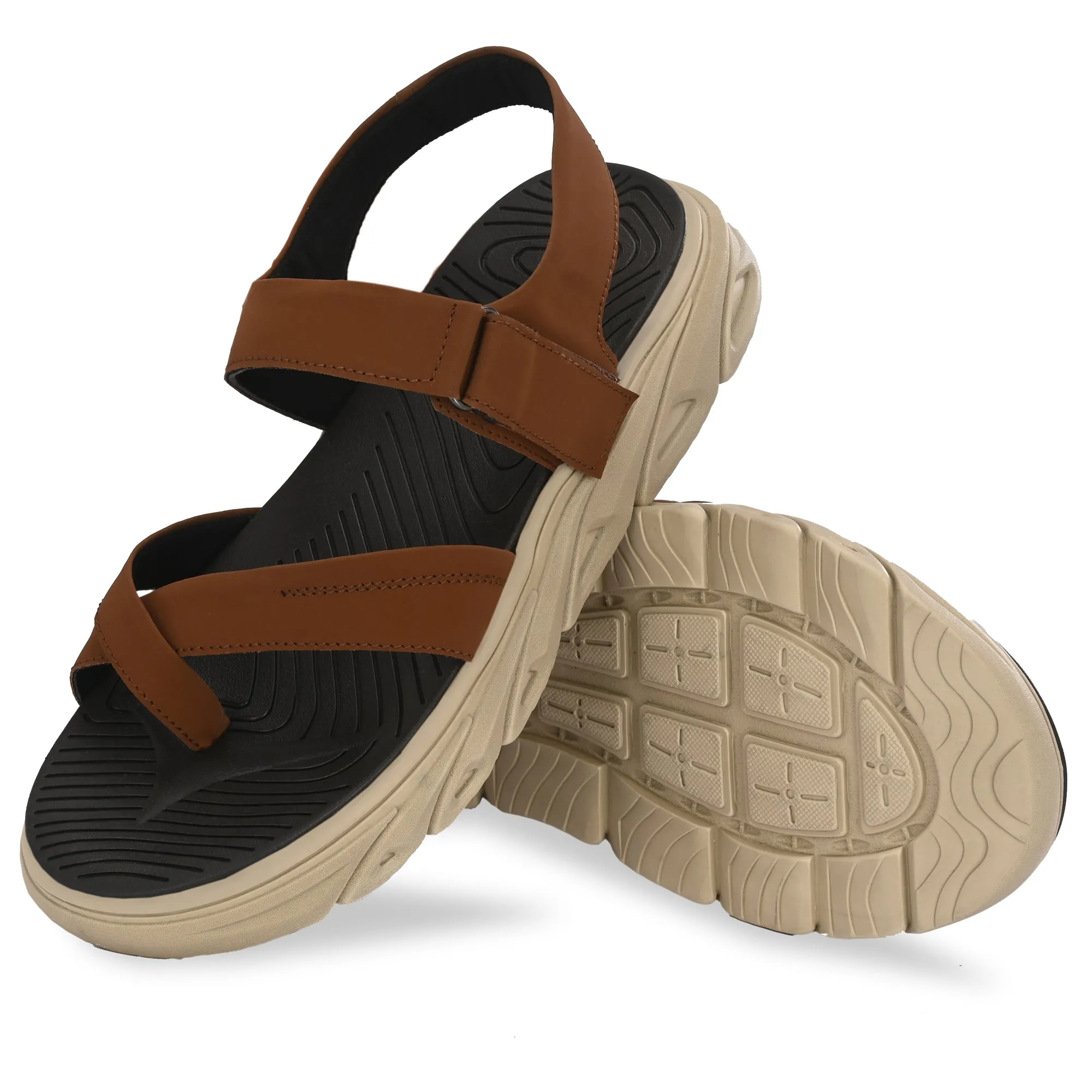 Attitudist Unisex Handcrafted Tan Sports Sandal