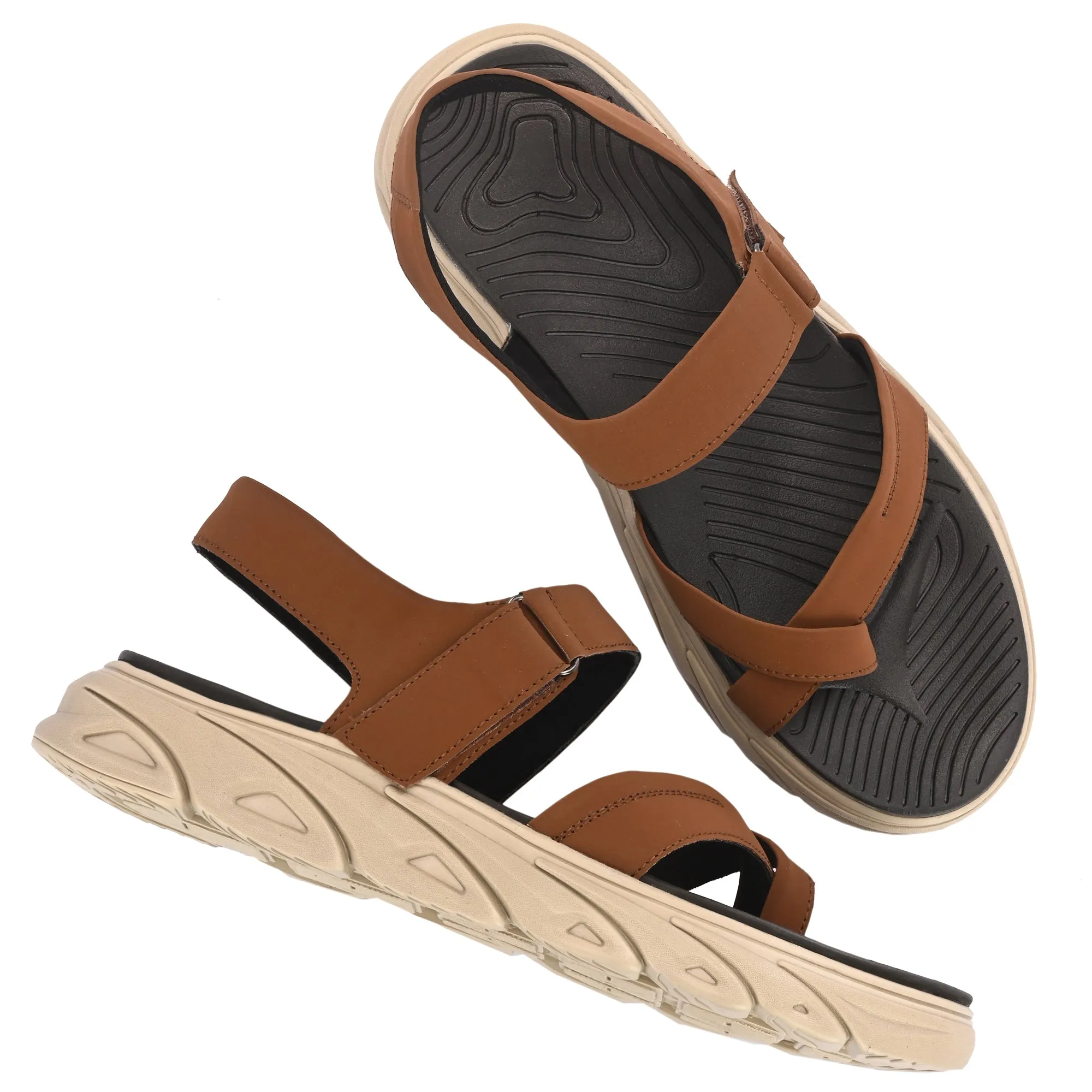 Attitudist Unisex Handcrafted Tan Sports Sandal