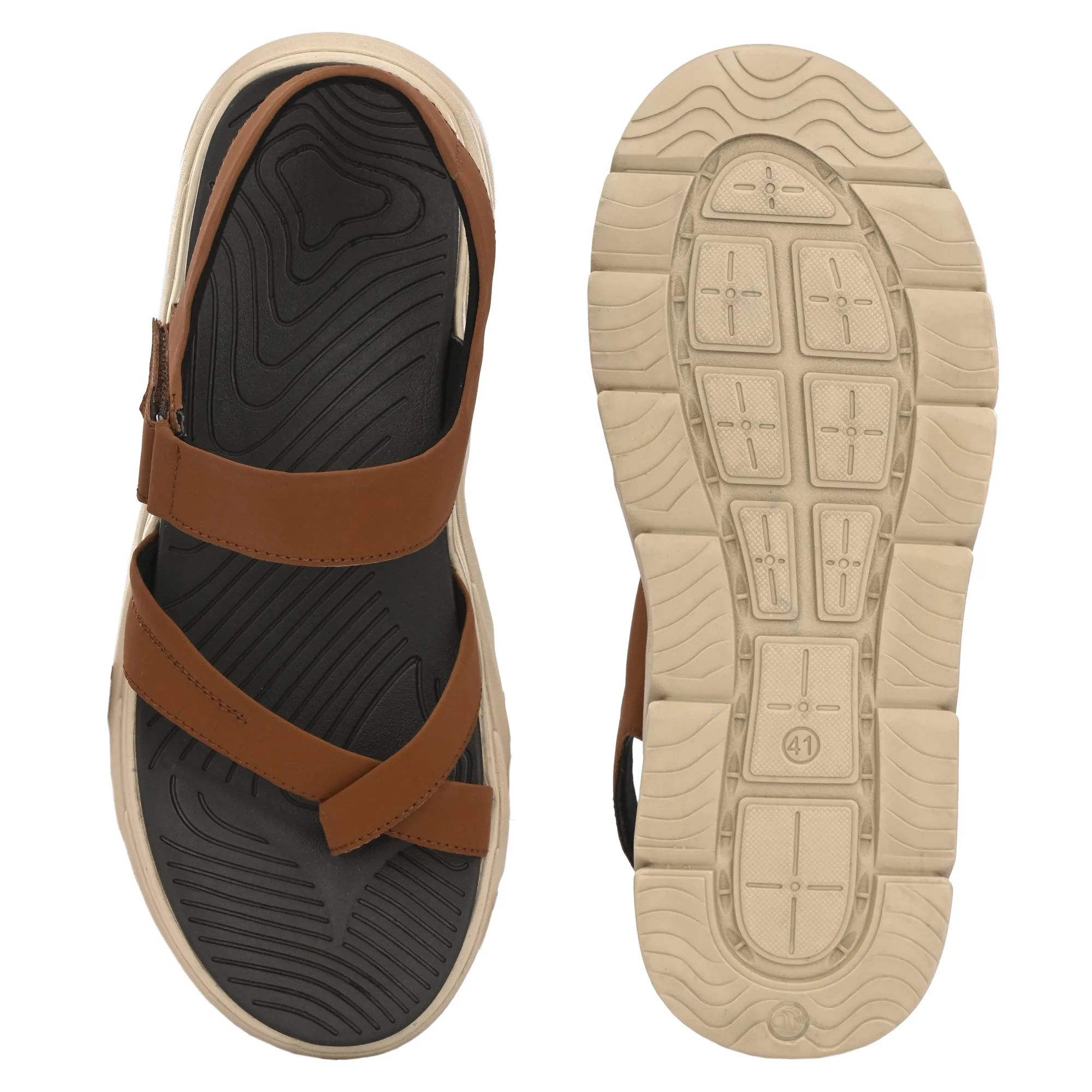 Attitudist Unisex Handcrafted Tan Sports Sandal