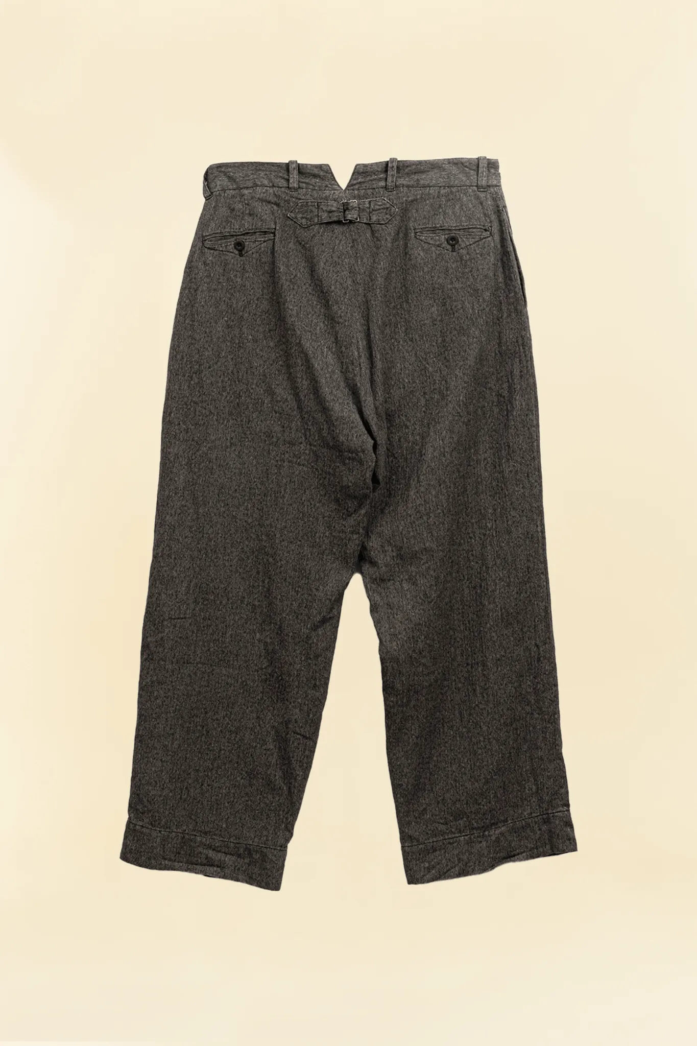 Belafonte Hi Back Trouser Herringbone Cotton / Linen - Smoky Salt 'N' Pepper