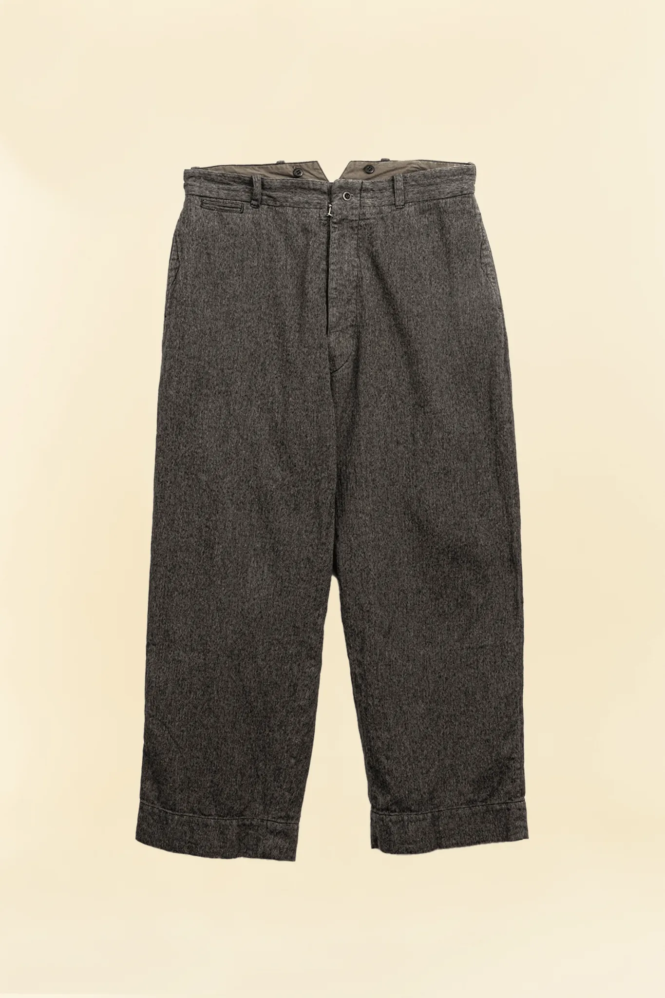 Belafonte Hi Back Trouser Herringbone Cotton / Linen - Smoky Salt 'N' Pepper