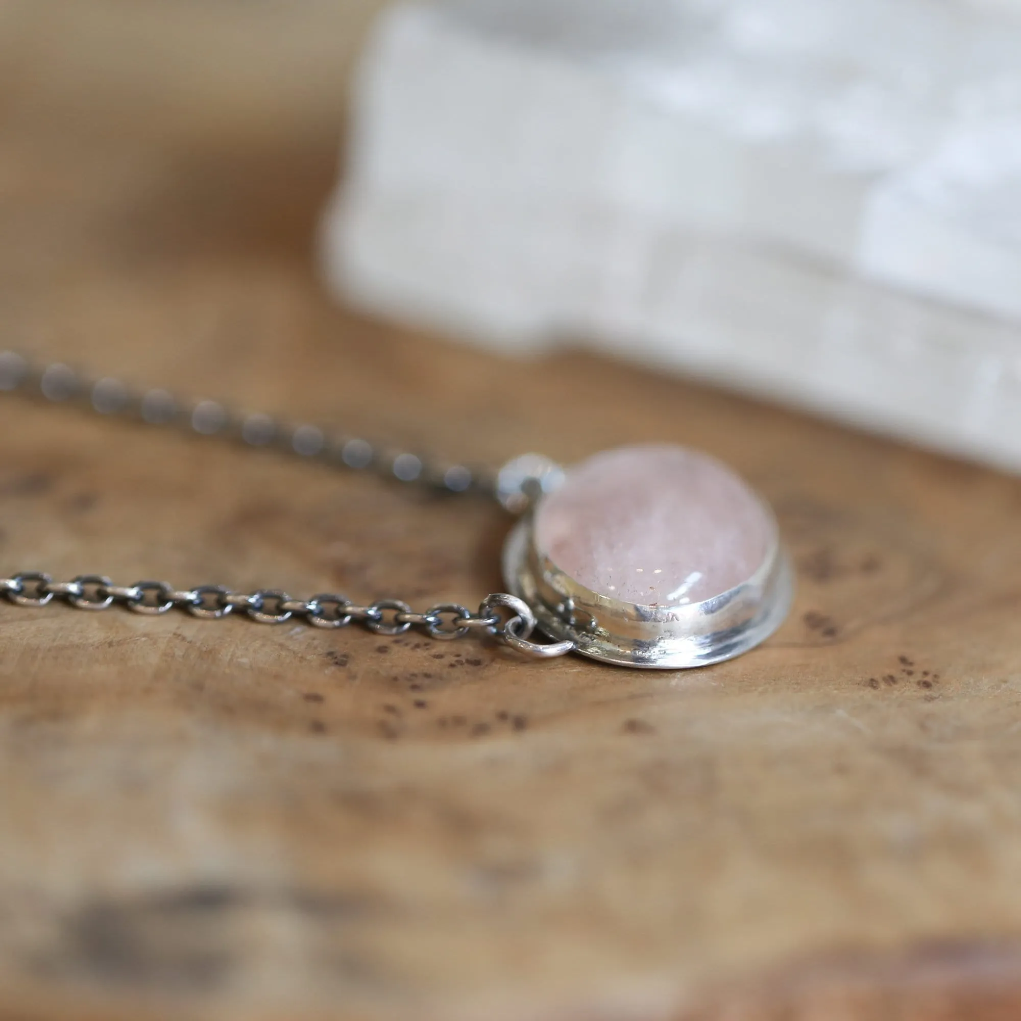 Beryl Necklace - Blue Morganite Pendant - Pink Morganite - Beryl - Sterling Silver