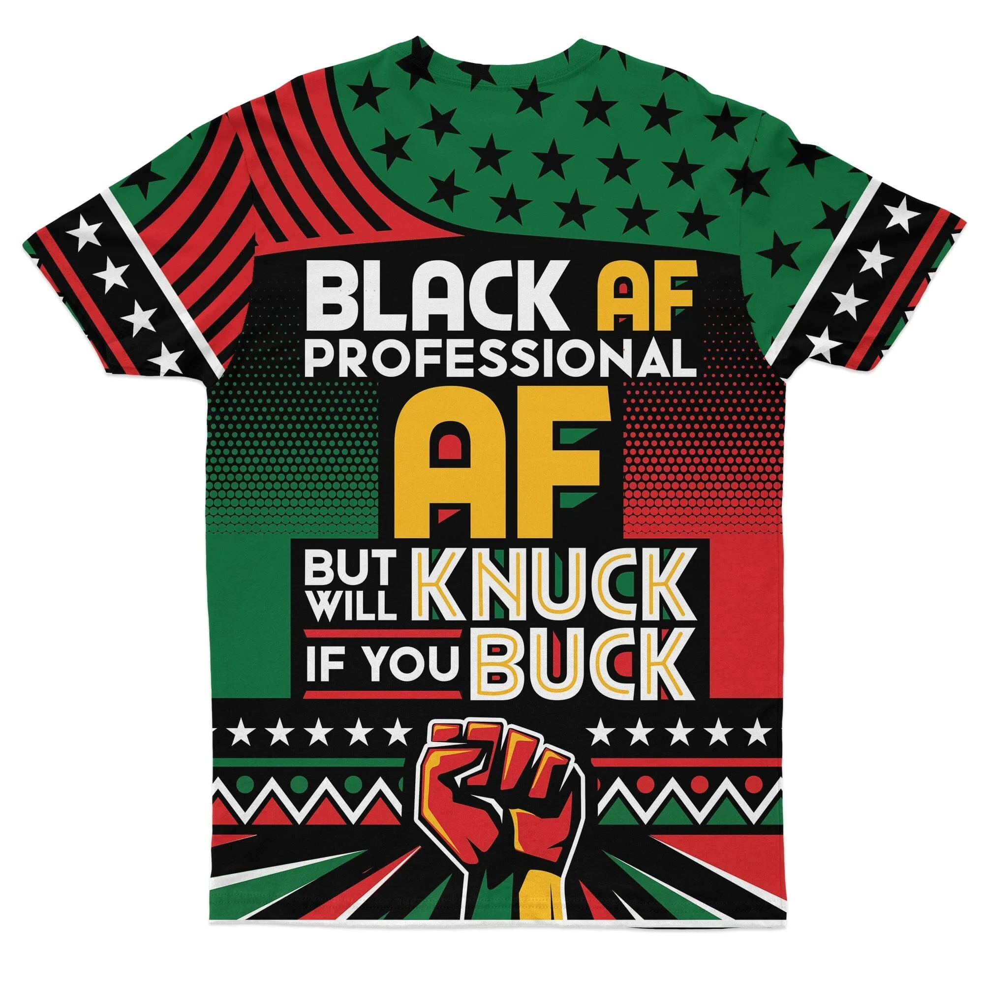 Black AF Professional AF But Will Knuck If You Buck T-shirt and Shorts Set