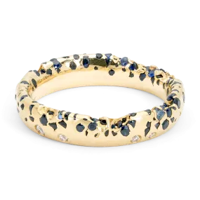 Blue Constellation Ring With Diamonds - Size 5.5 - 9936