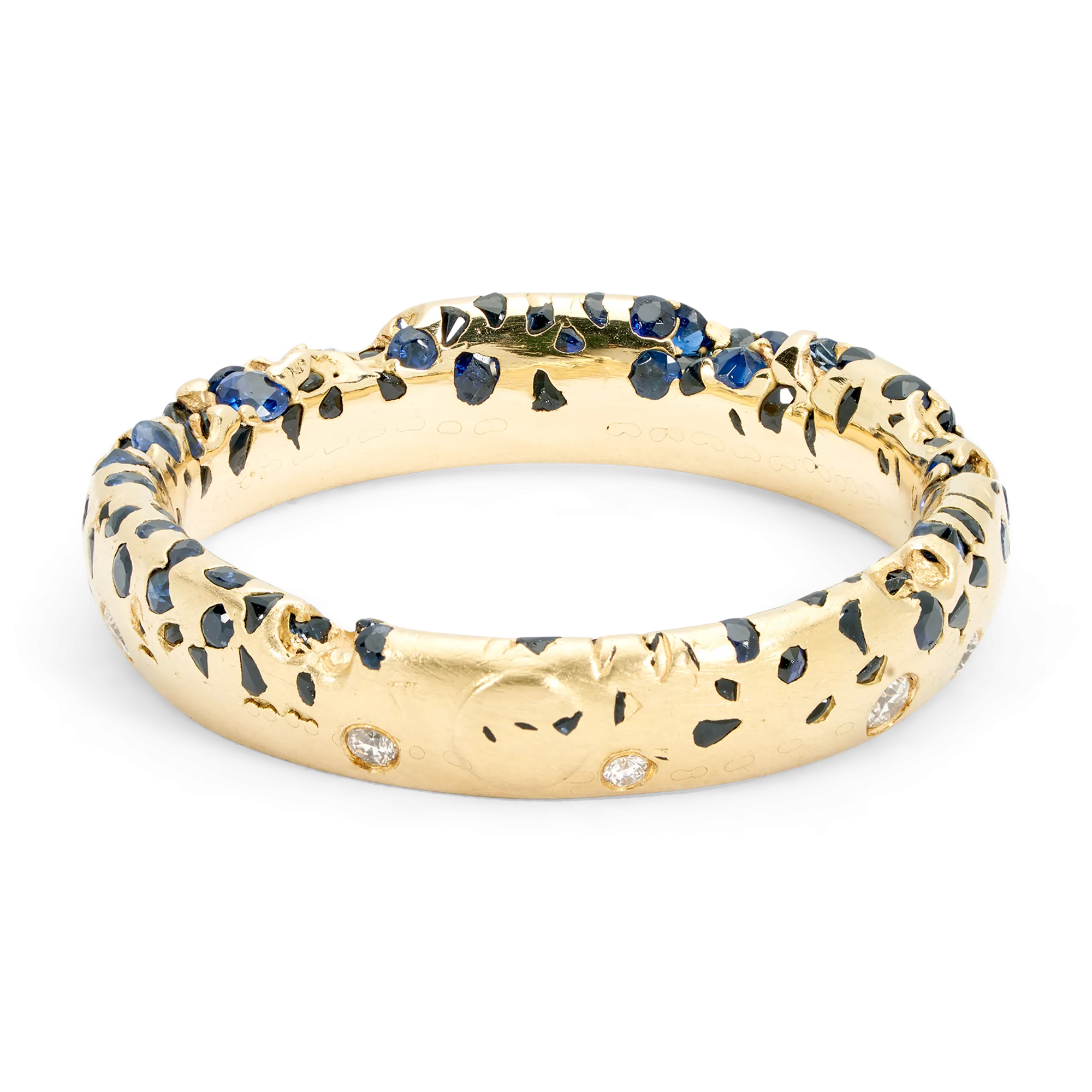 Blue Constellation Ring With Diamonds - Size 5.5 - 9936