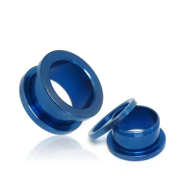 Blue Surgical Stainless Steel Screw Fit Flesh Tunnels