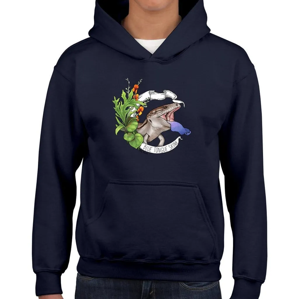 Blue Tongue Skink Banner Youth Hoodie