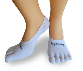 Bprimal Everyday Five-Toe Socks - Hidden - Thin Weight - White