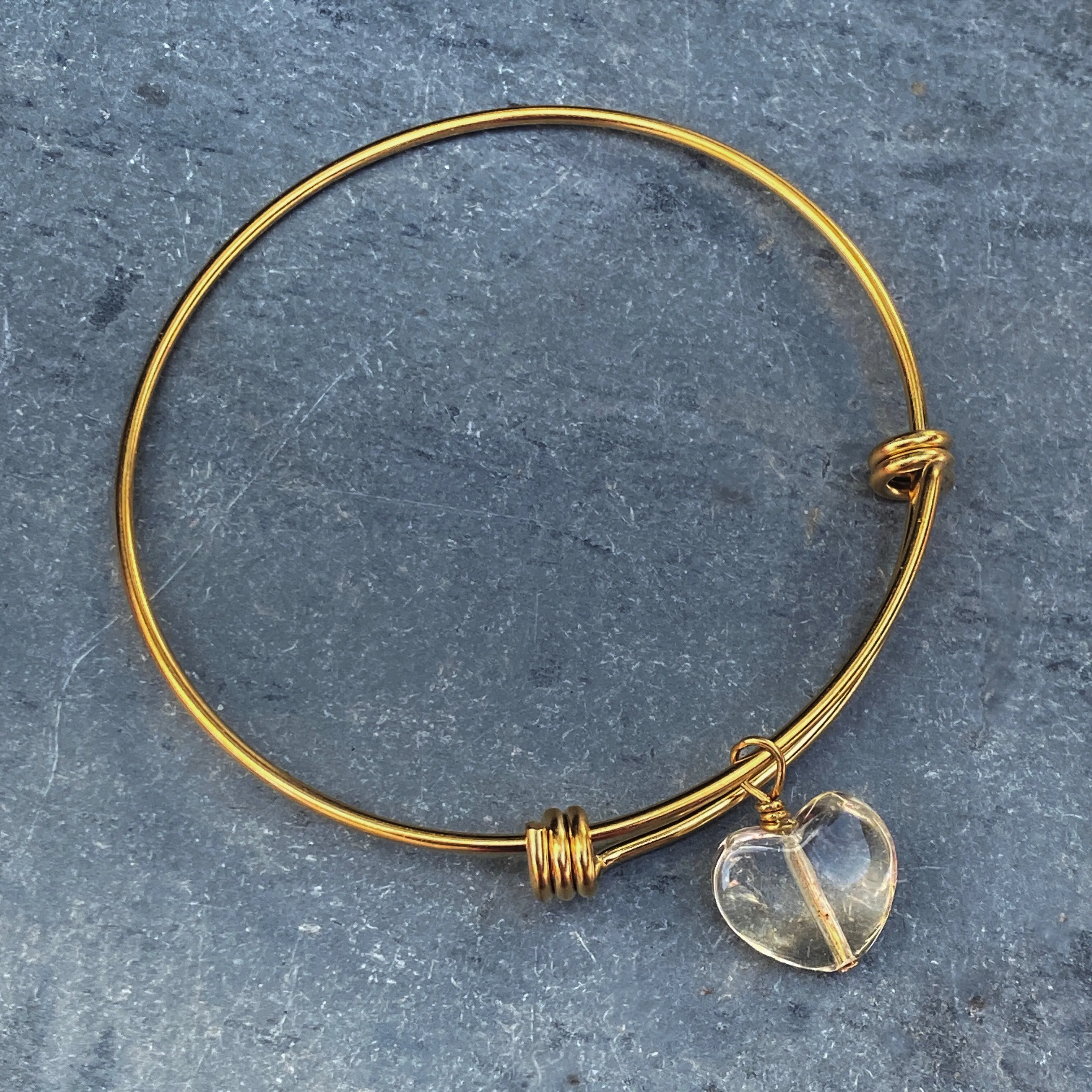 Brass and Citrine gemstone Bangle Cuff Bracelets