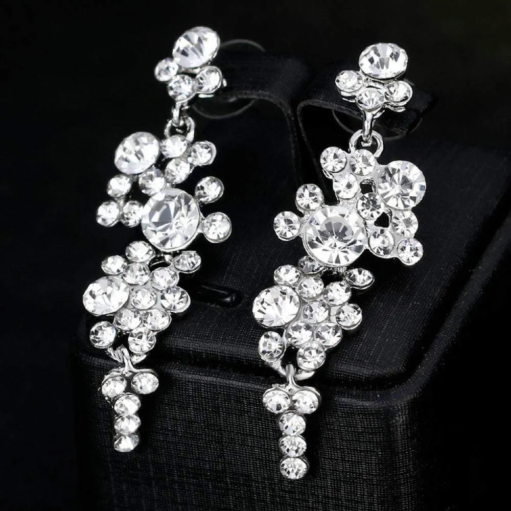 Bridal Bliss White Gem Statement Earrings