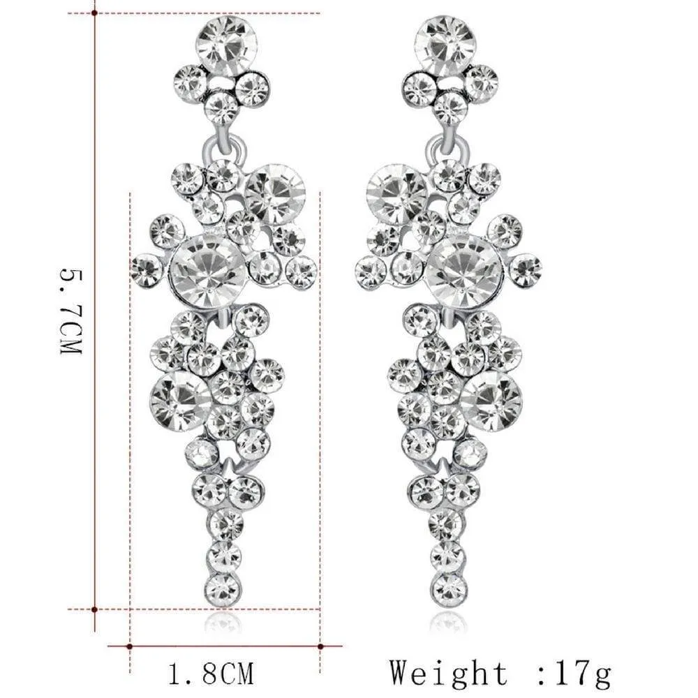 Bridal Bliss White Gem Statement Earrings