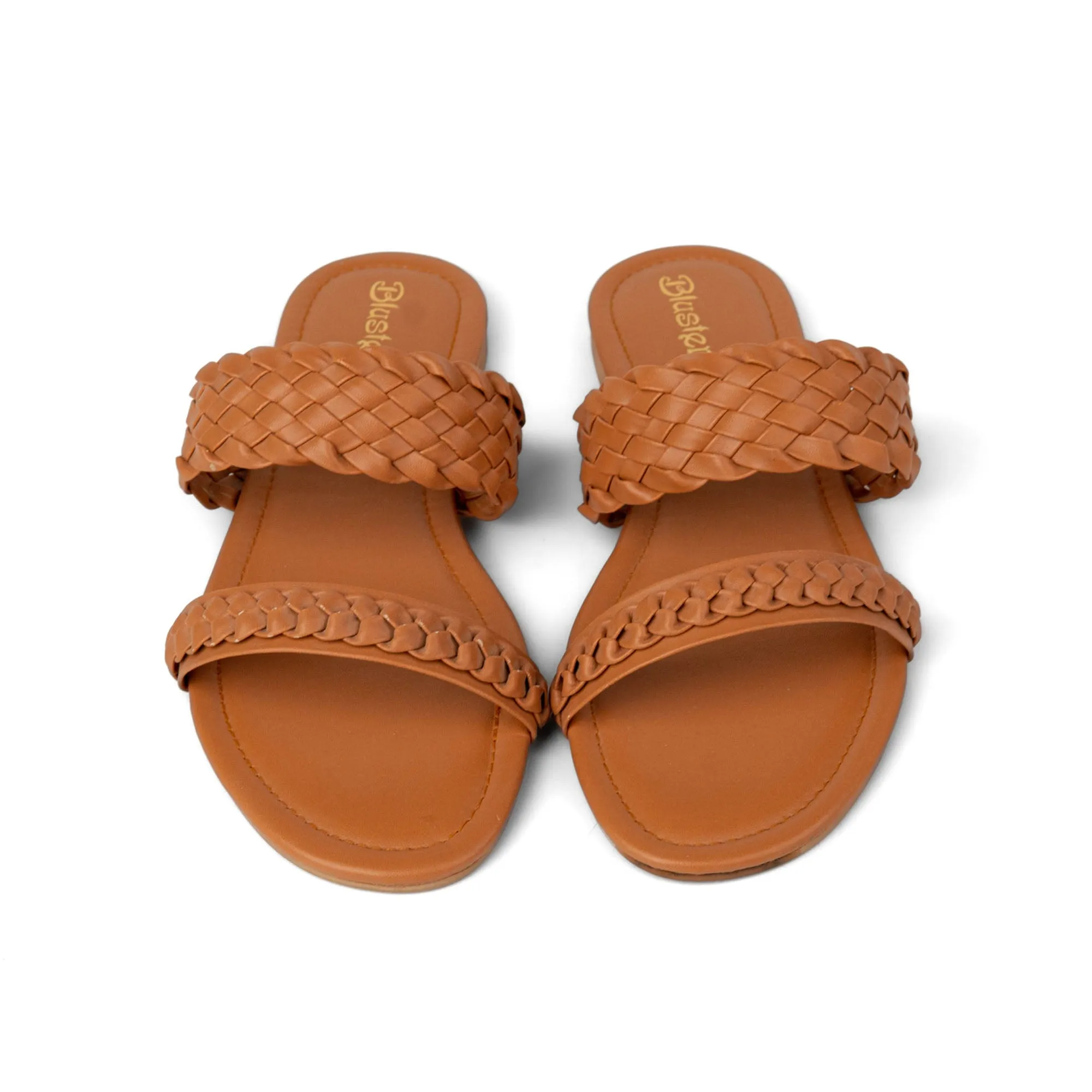 Brown Multi Braids Slides