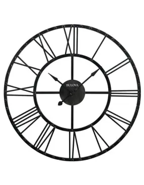 Bulova Carmen Oversized Gallery Wall Clock - Aged Iron Finish - Light Weight