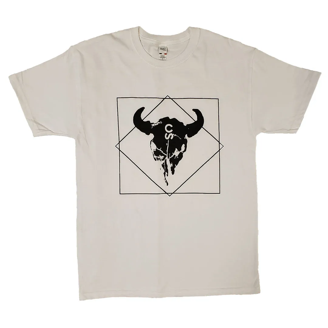 Calgary Stampede Logo Skull & Square Box White Tee