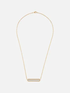 Carrington Two Tone Diamond ID Bar Necklace