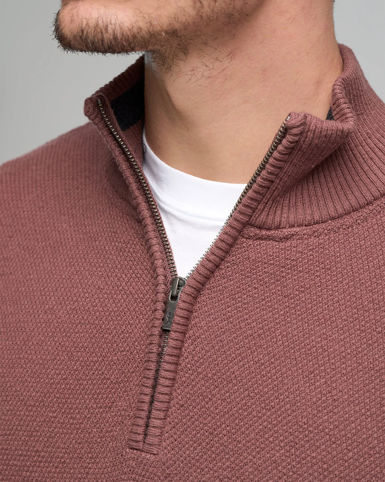 CASHMERE COTTON STITCH QTR ZIP