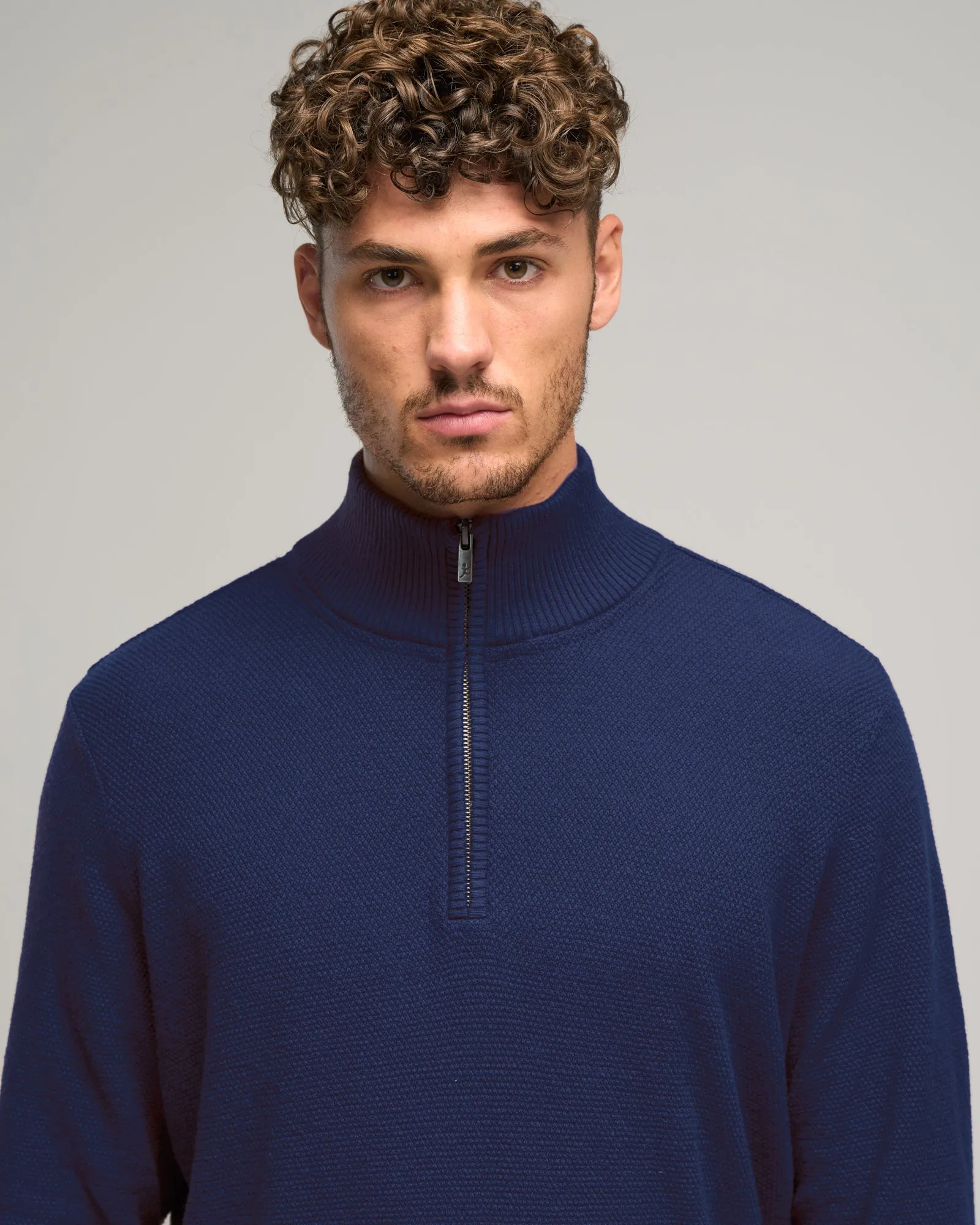 CASHMERE COTTON STITCH QTR ZIP