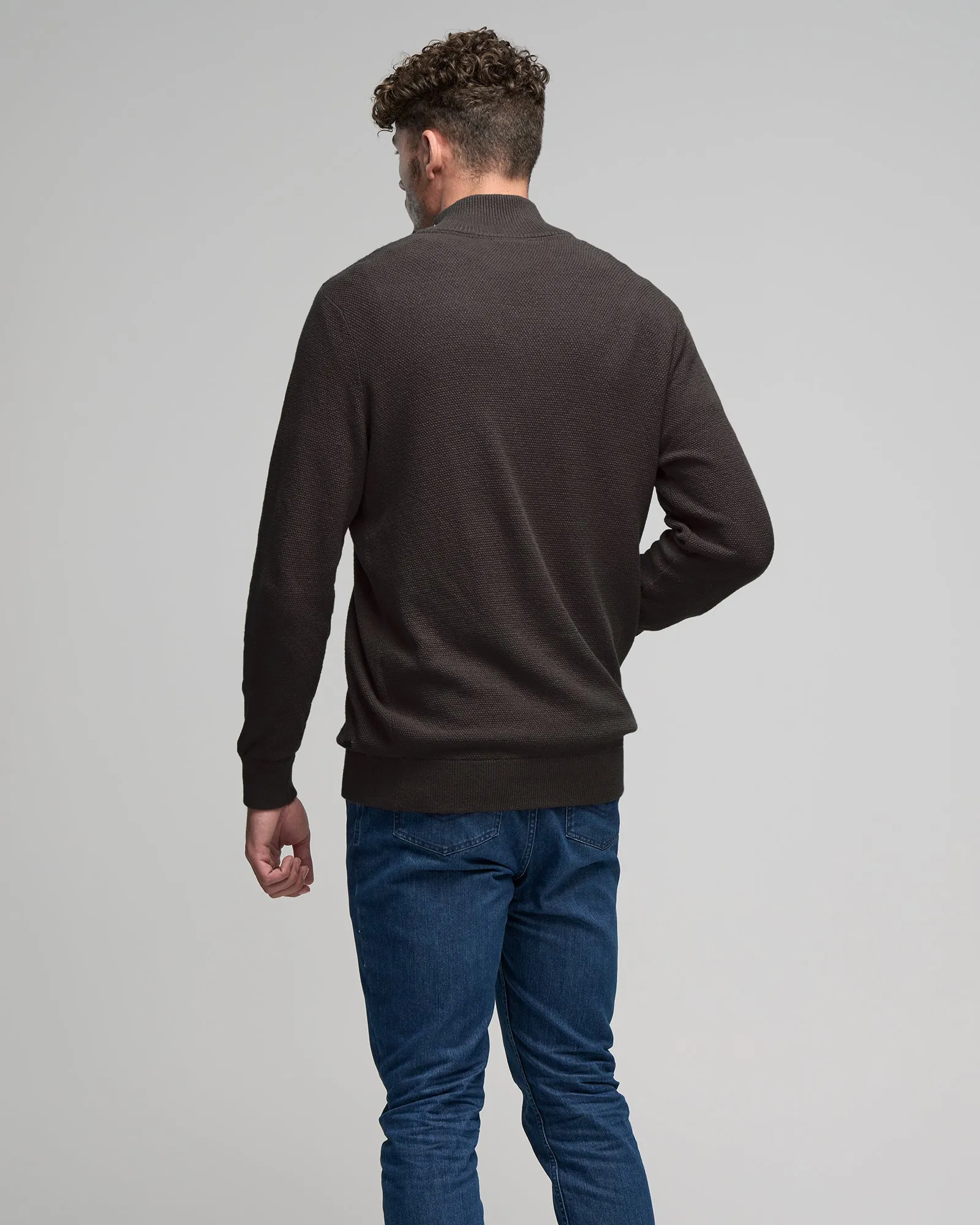 CASHMERE COTTON STITCH QTR ZIP