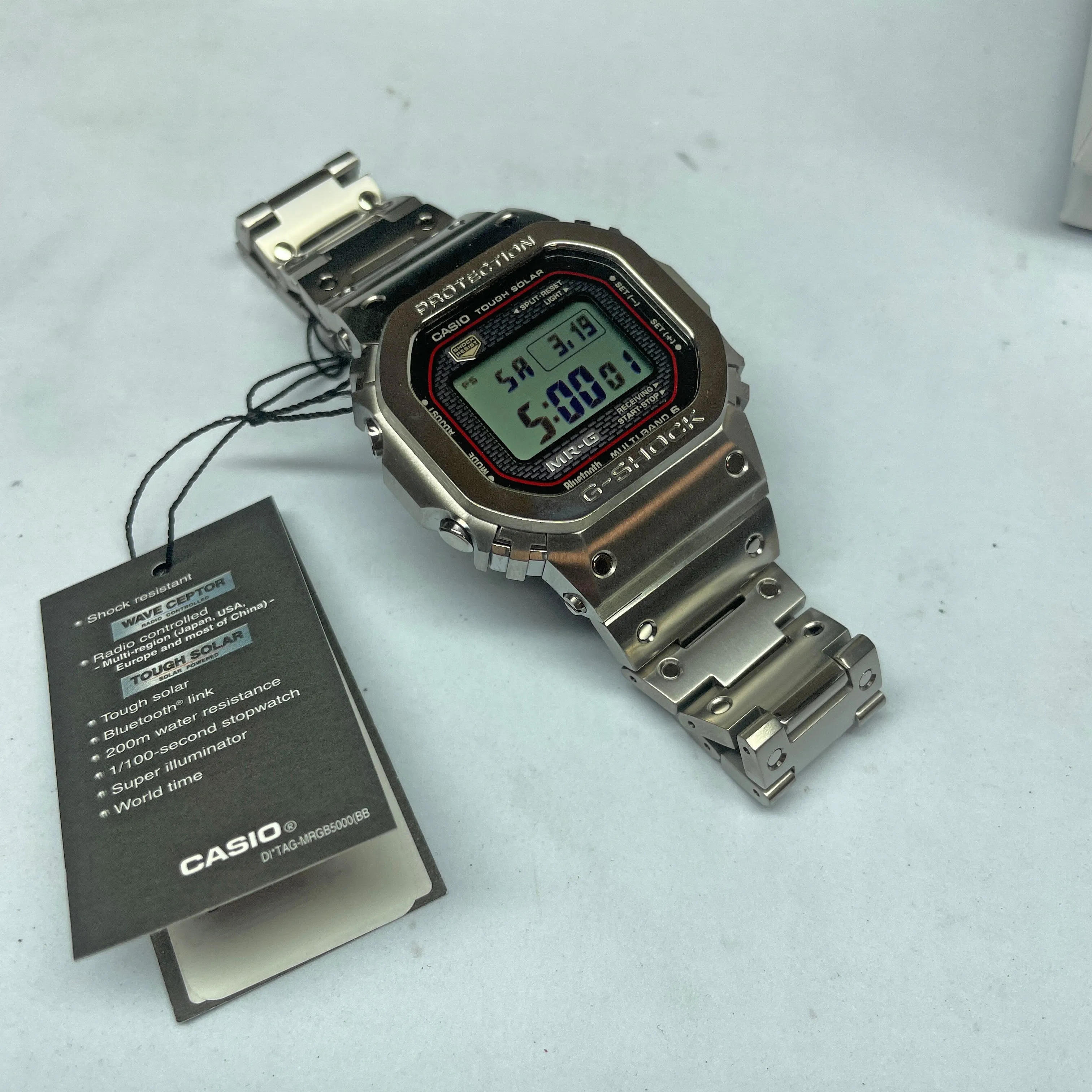 Casio G-SHOCK MRG Kiwami Silver Titanium Square MRGB5000D-1 Watch