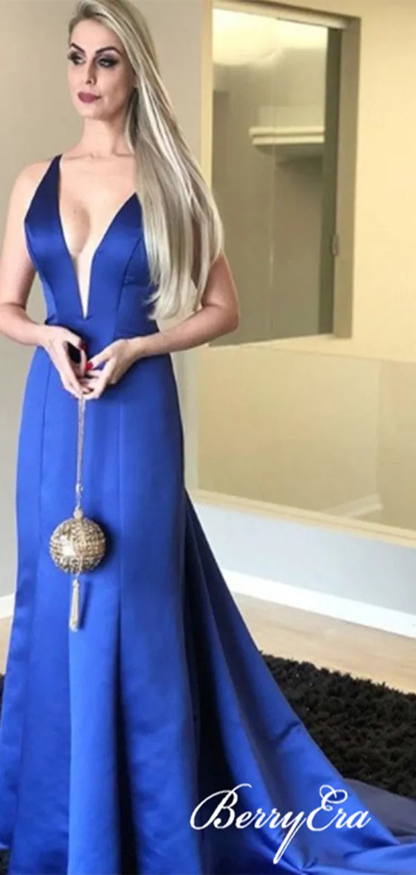 Cheap Custom Design Prom Dresses,V-neck Sexy Long Prom Dresses